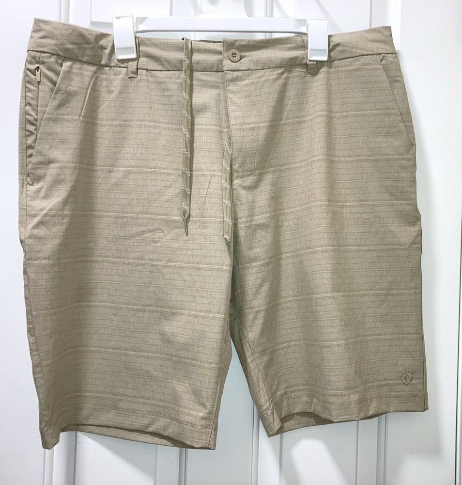 Hang Ten Men's Hybrid Lightweight Quick Dry Shorts Tan Size 38 NWT