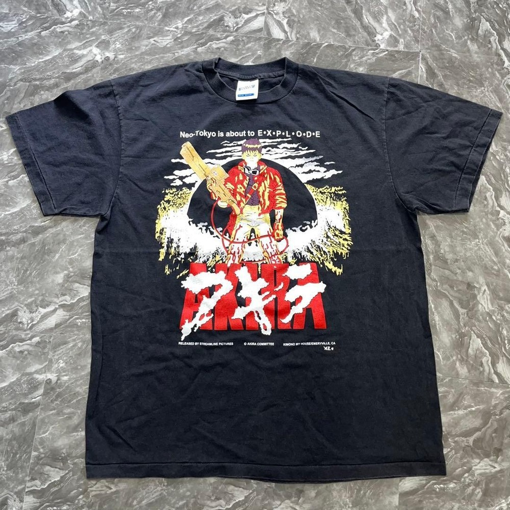 Vintage 90s Akira Anime Graphic T Shirt  Rare black XL size