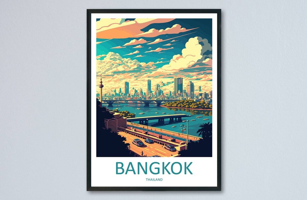 Bangkok Travel Print Wall Art Bangkok Wall Hanging Home Decor Bangkok Gift Art