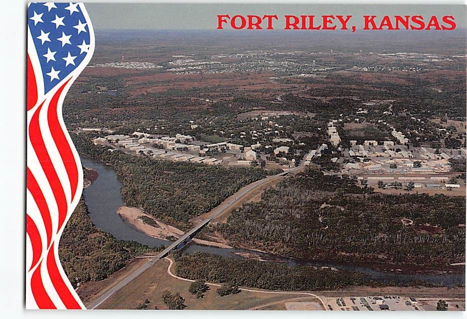 Postcard Aerial View Fort Riley Kansas USA