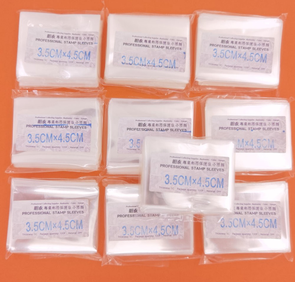 Lots 1000 Pcs Stamp Sleeves Holders Professional Collection Protection 3.5x4.5CM