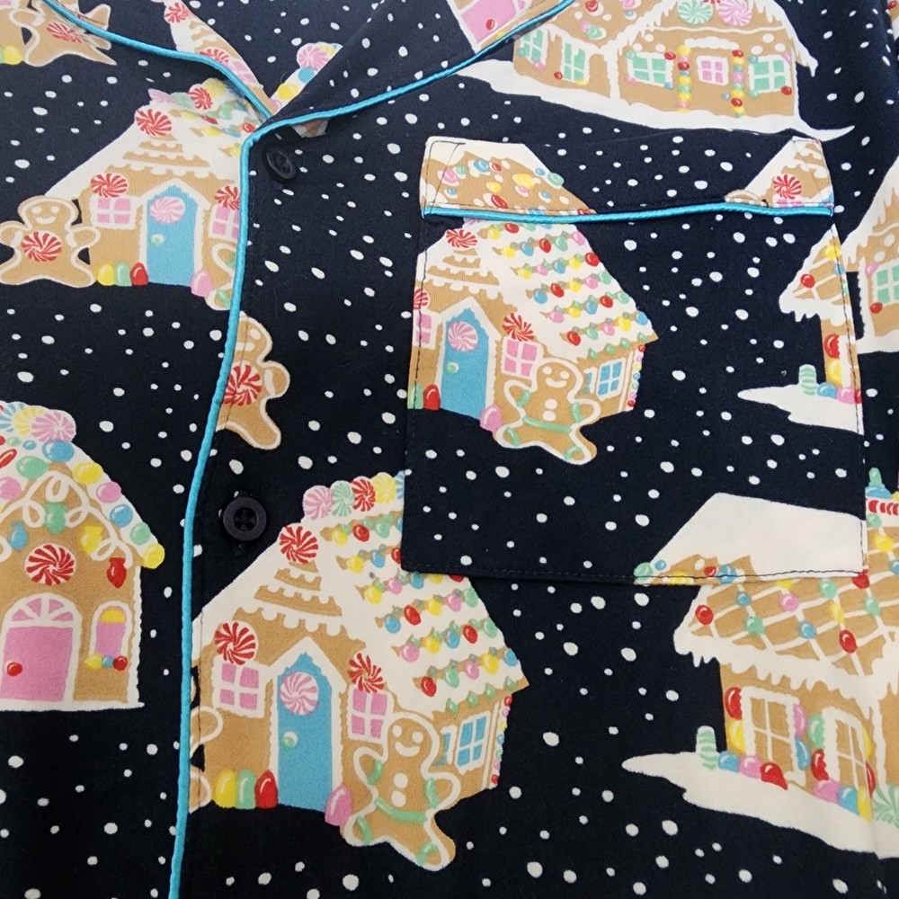 Christmas Pajama Set Gingerbread House Chelsea Peers Womens XL