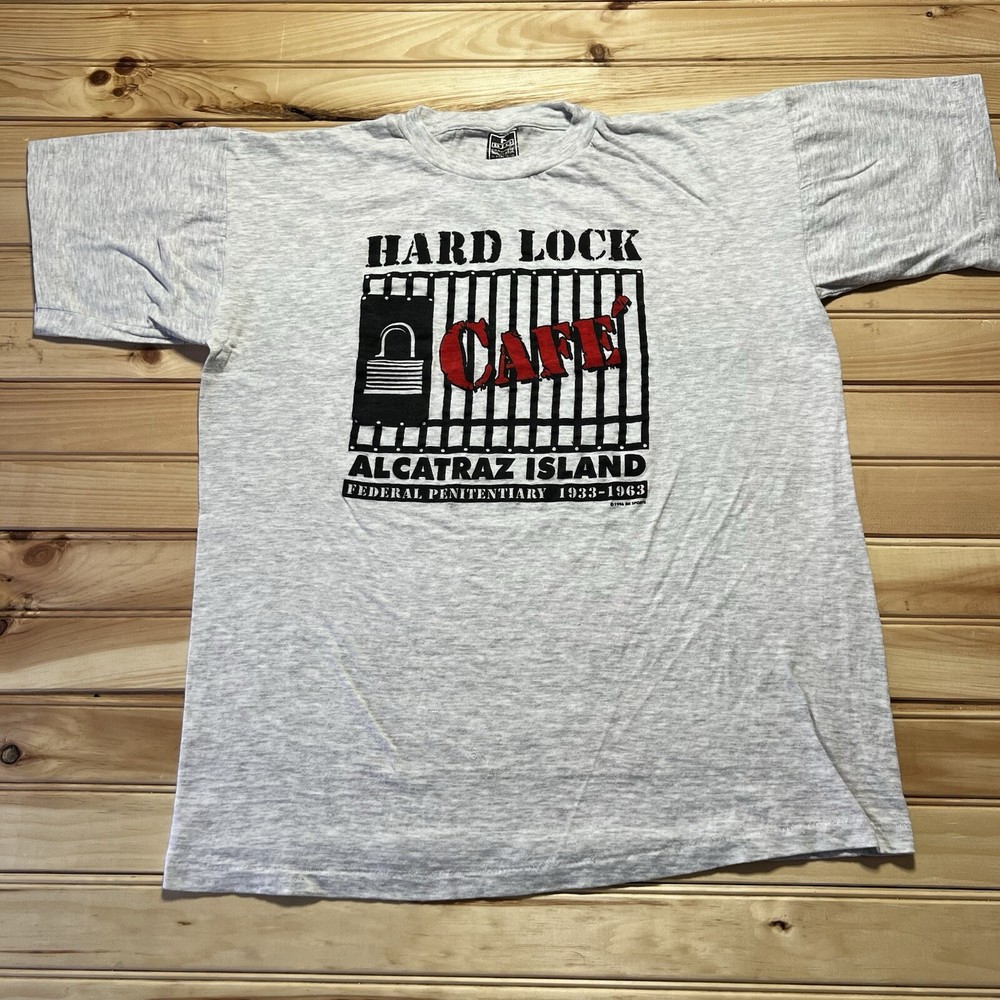 Vintage 90s Hard Lock Cafe Alcatraz Island Federal Penitentiary Shirt Size Large