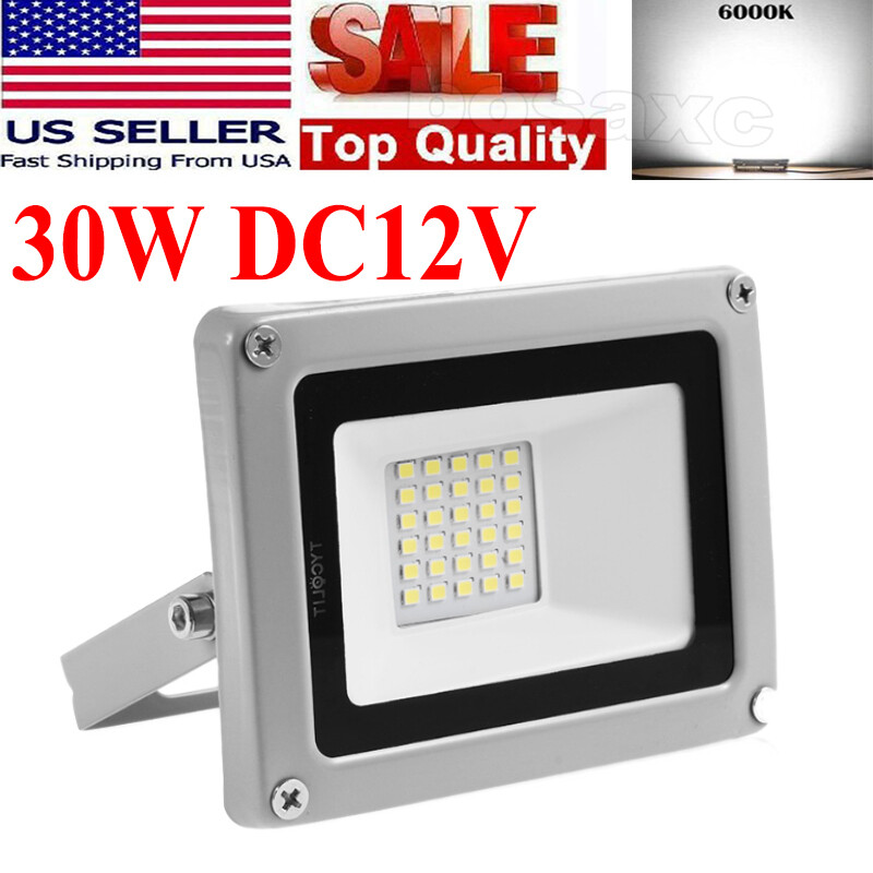 30W Watts LED Flood Light Cool White Outdoor Spotlight Garden Yard Lamp DC 12V