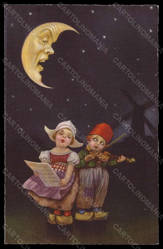 Artist Signed Colombo Dutch Children Paper Moon serie 1903-1 pc VK6475