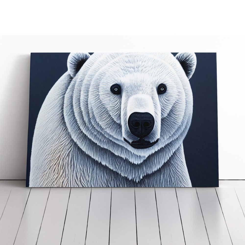 Polar Bear Framed Canvas Art Print for Living Room Wall Decor