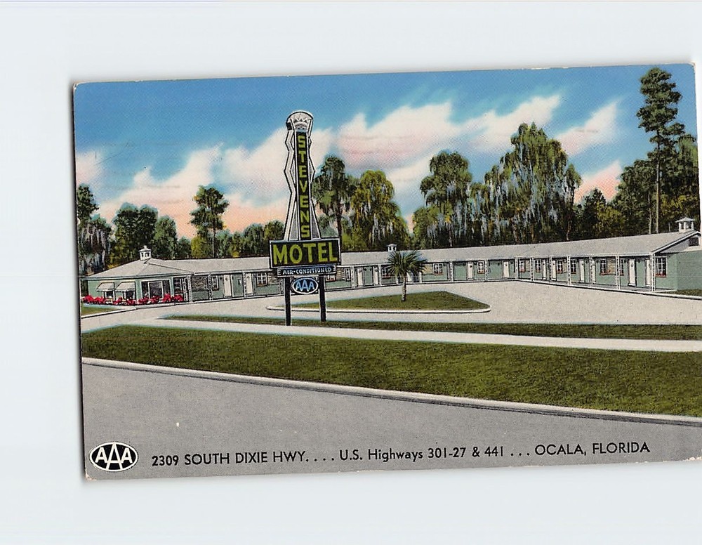 Postcard Stevens Motel Ocala Florida USA