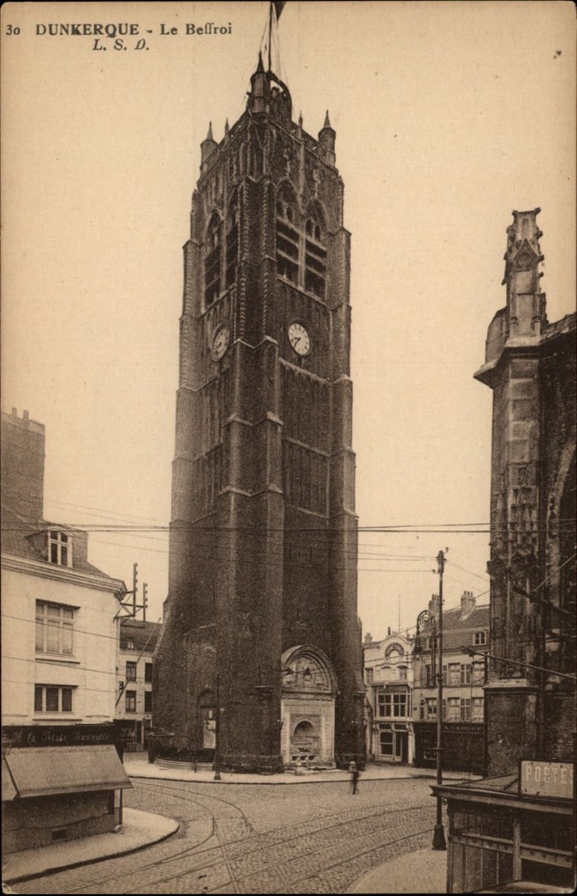 Le Beffroi Dunkerque France vintage postcard s095