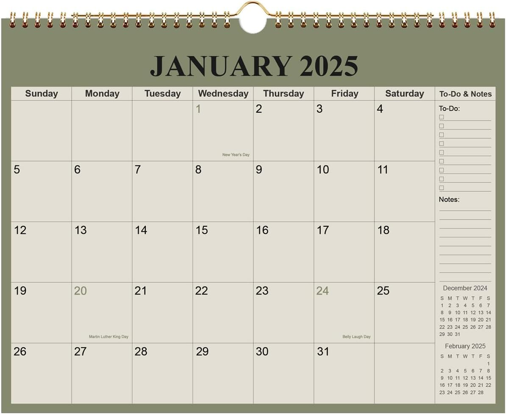Calendar 2025-2026 - 18 Months Wall Calendar from January 2025 to June 2026, 202