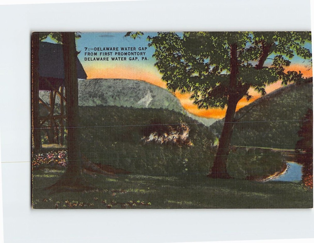 Postcard Delaware Water Gap From First Promontory Pennsylvania