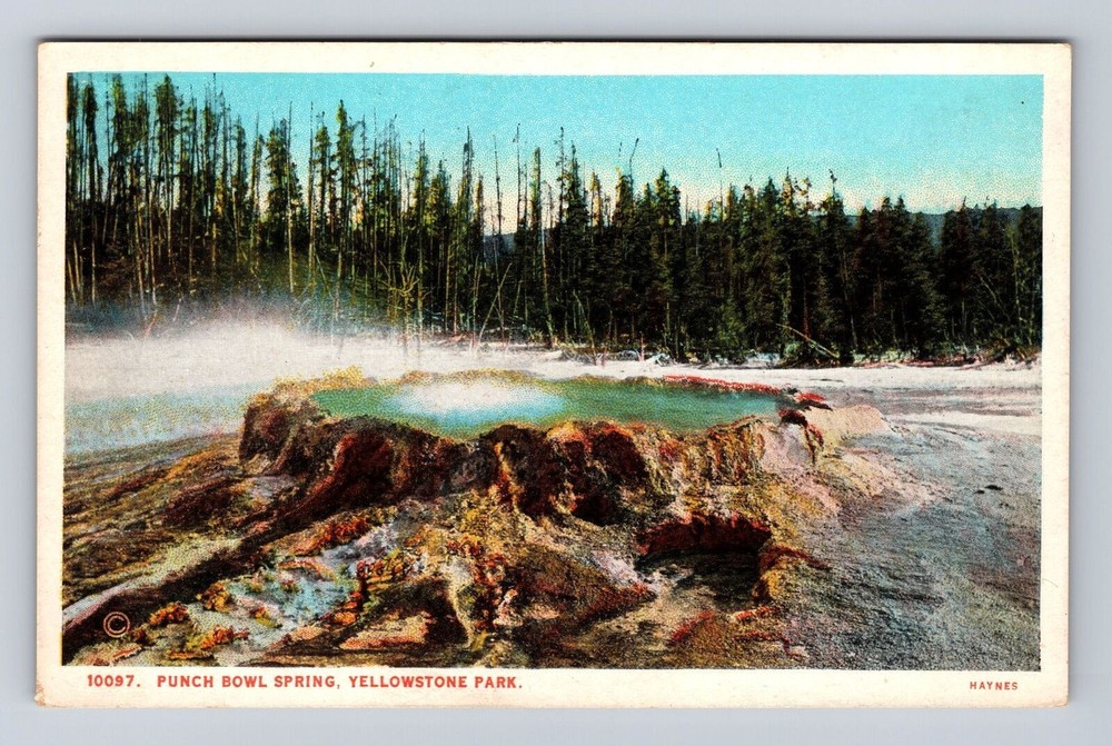 Yellowstone National Park, Punch Bowl Spring, Series #10097, Vintage Postcard
