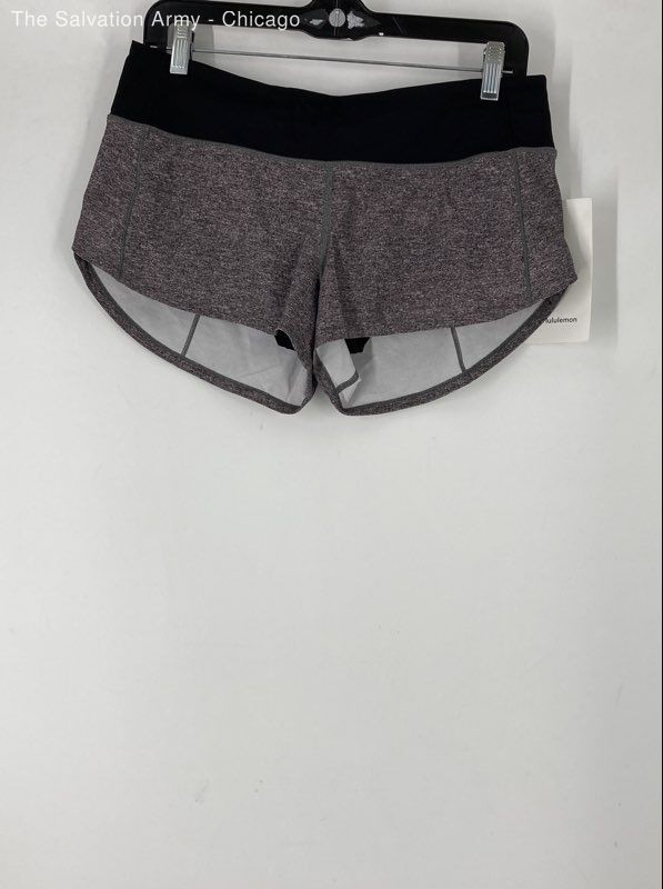 Lululemon Womens Gray Black Heather Elastic Waist Athletic Shorts Size 6