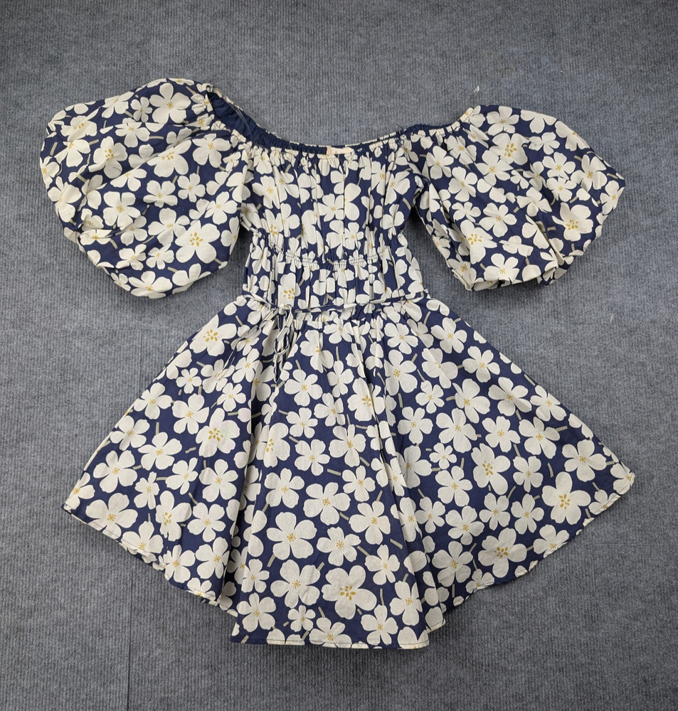 Altard State Mini Dress Womens Small Floral Cottage Milkmaid Puff Sleeve Garden