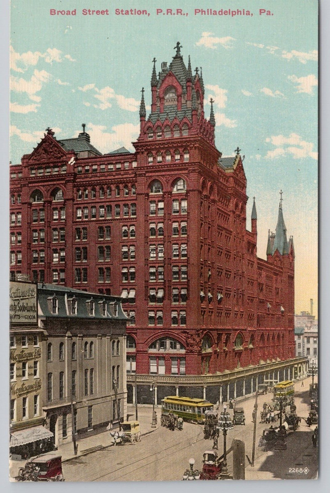 Broad Street Station, PA Railroad. Philadelphia PA Pennsylvania Postcard