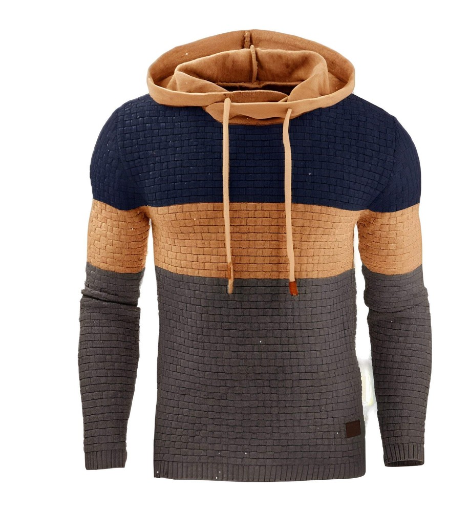 Trendy Euro-American Long Sleeve Jacquard Hoodie - Warm Pullover Sweatshirt