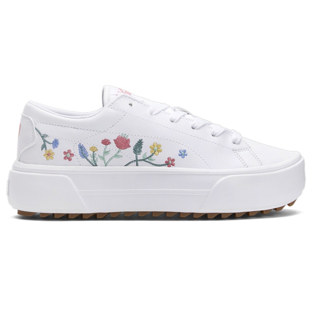 PUMA Kaia Floral Platform  Womens White Sneakers Casual Shoes 39302701