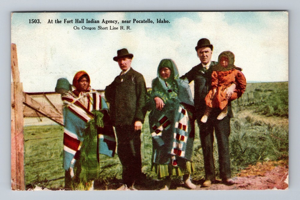 Pocatello ID-Idaho, The Fort Hall Indian Agency Railroad Vintage c1908 Postcard