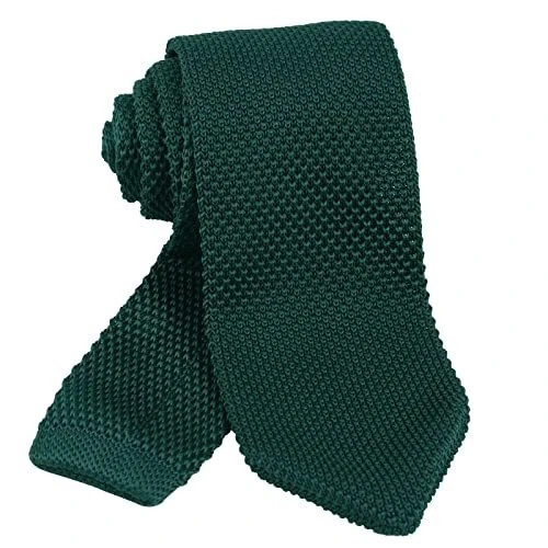 Mens Vintage Multi-colored Casual Knitted Neckties Dark Green