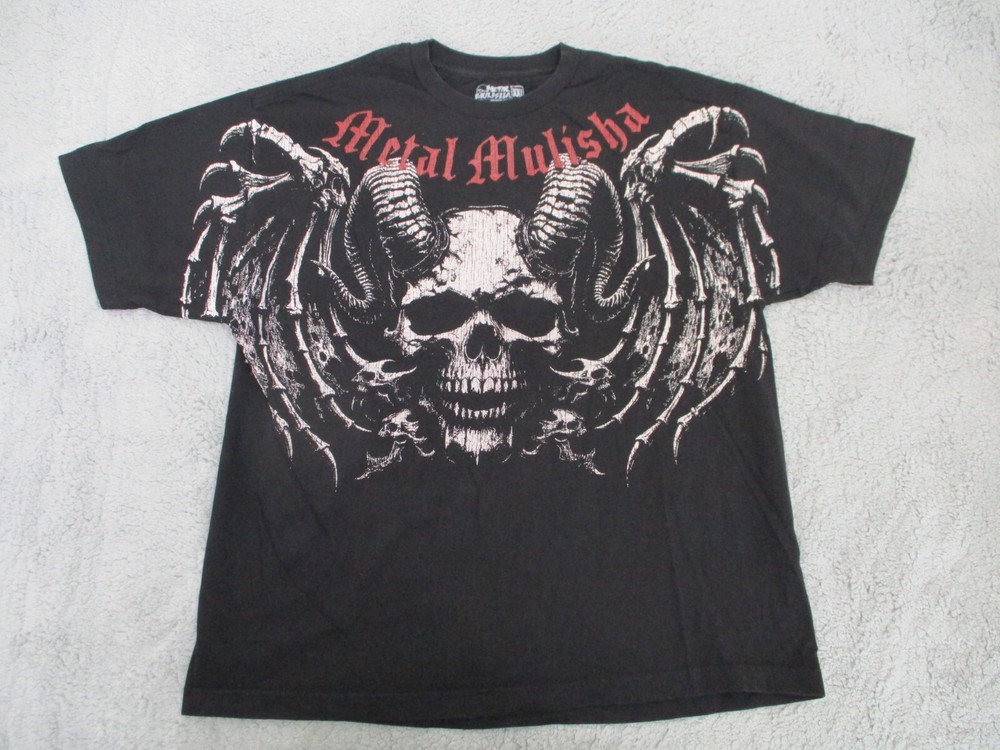 Metal Mulisha T Shirt Mens 2XLarge Graphic Skull Grunge Skeleton Black Darkness