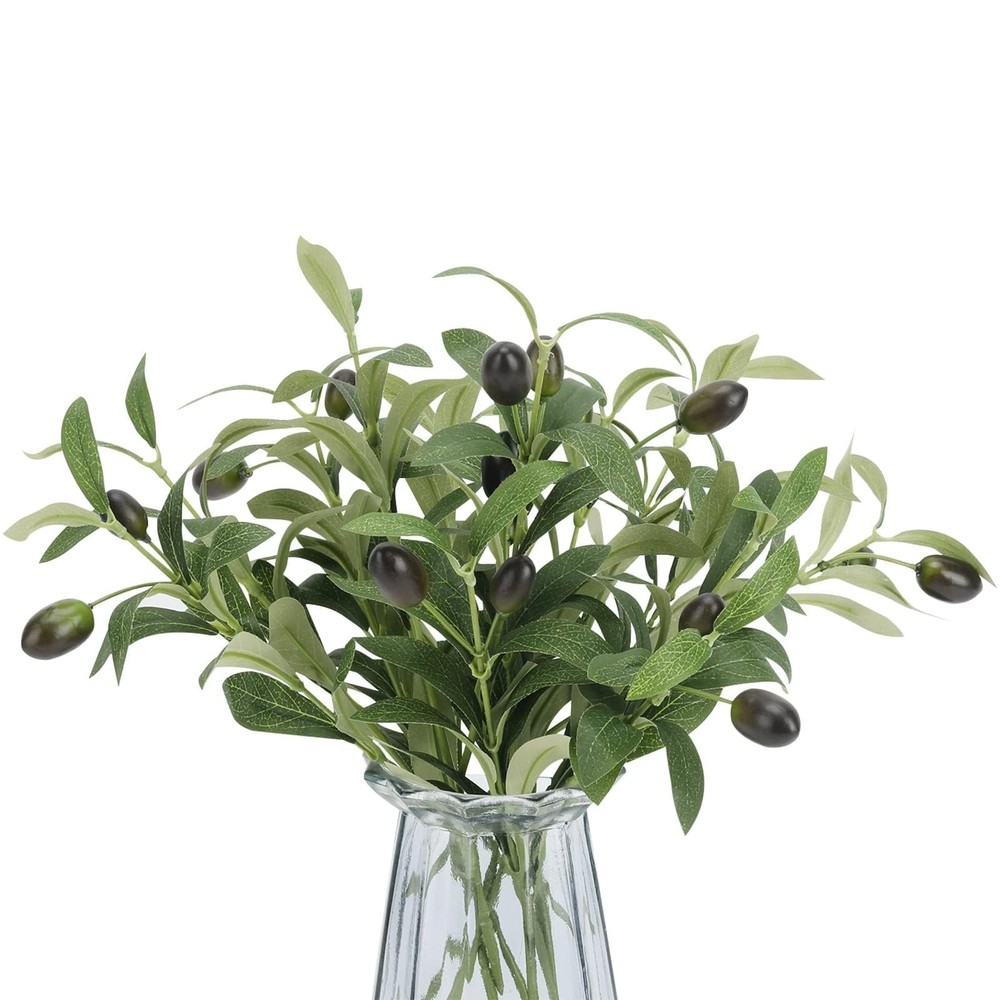 Artificial Olive Branch Stems Farmhouse Wedding Decor 10in Faux Greenery 10pc