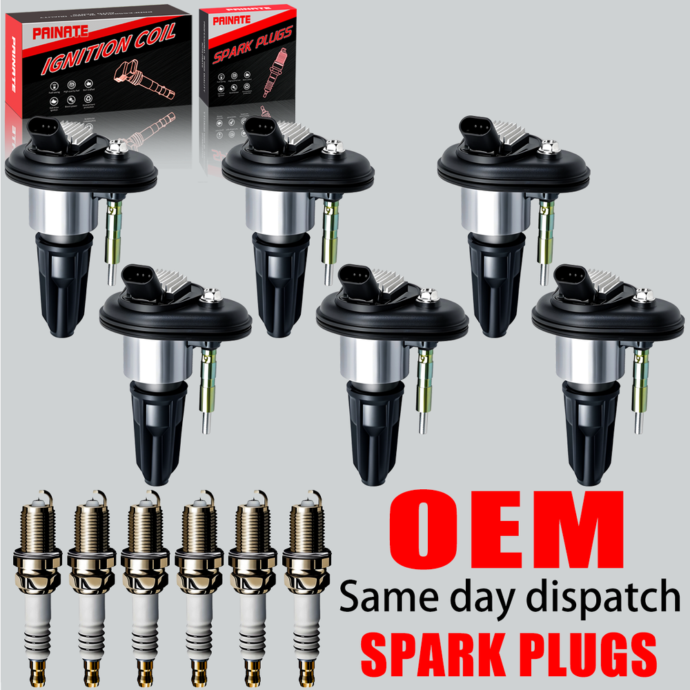 6X OEM Ignition Coil & Iridium Spark Plugs For Chevy GMC Envoy Buick 4.2L UF303