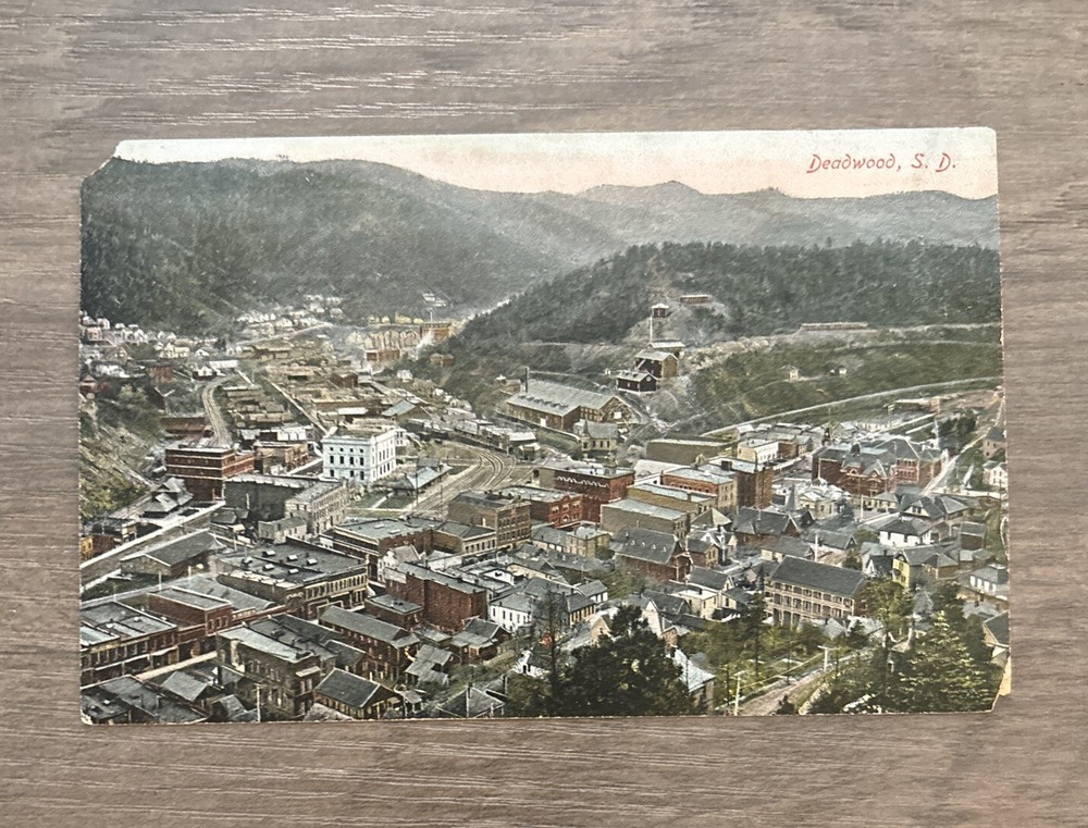 Deadwood South Dakota Vintage Postcard aerial view #2
