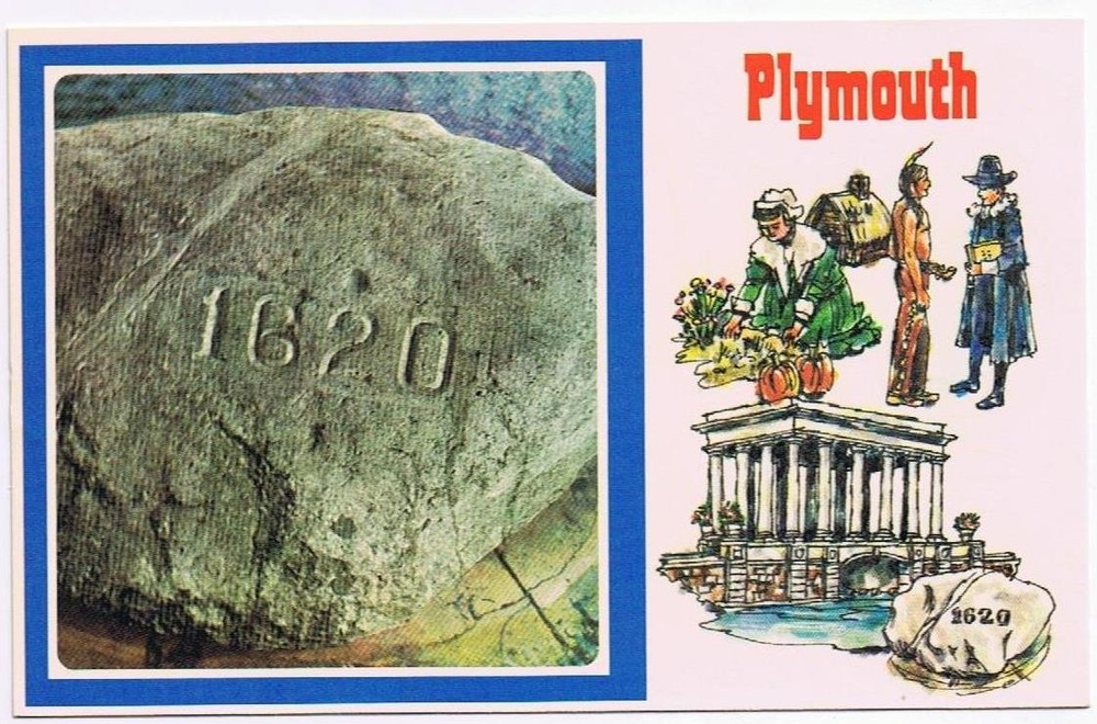Massachusetts Postcard Plymouth Historic Plymouth Rock 1620