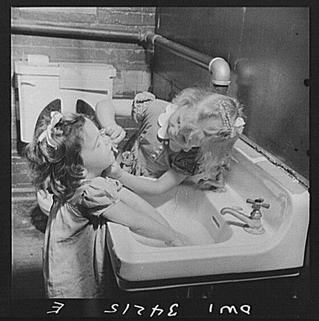 New Britain Connecticut 1942 Child Care Center Children Washing Hands