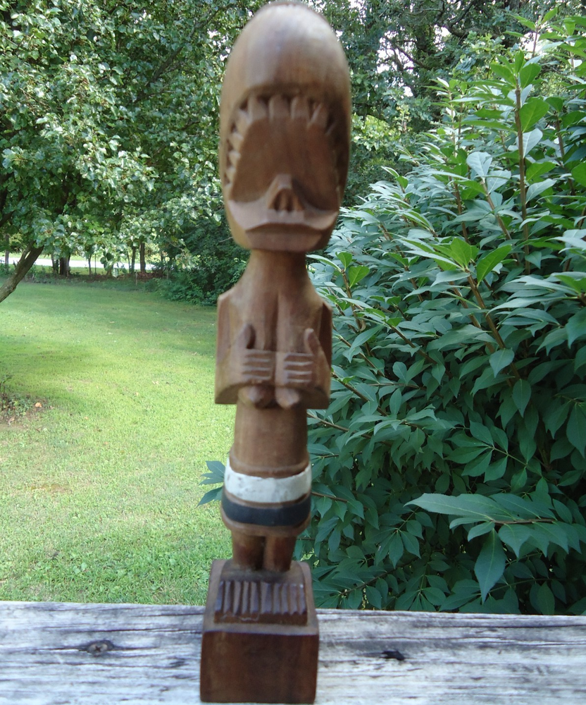 VTG Wooden Hand Carved Female Fertility Statue 11