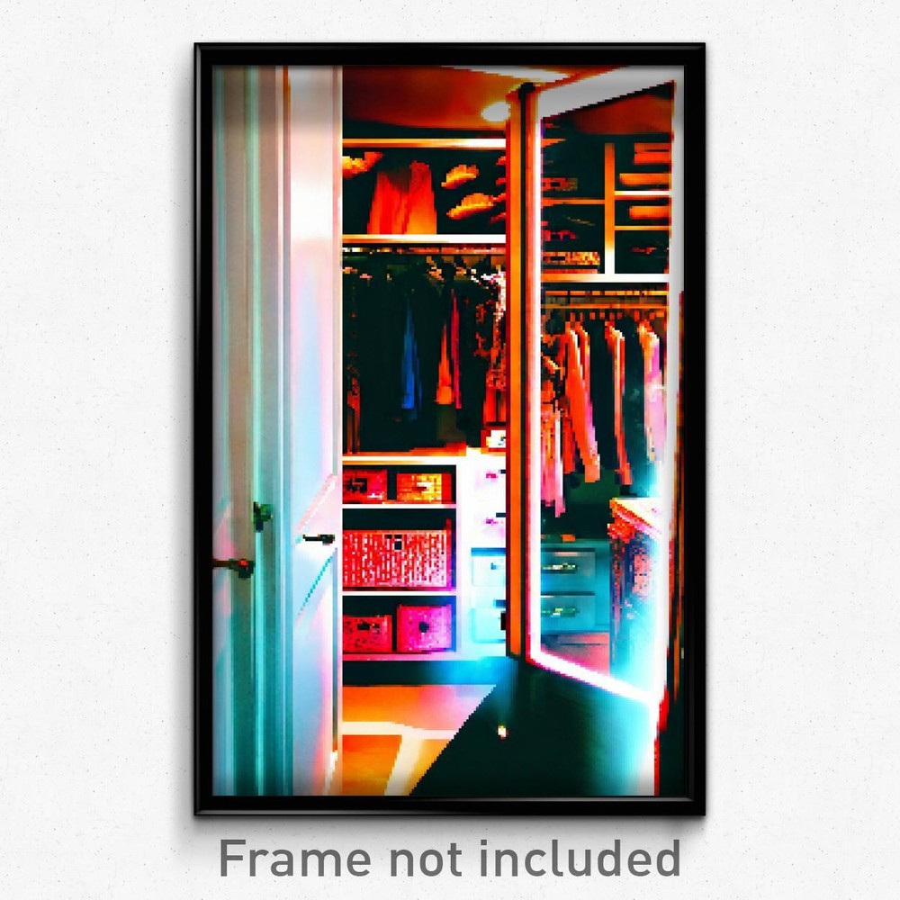 8 Bit Psychedelic Pixel Art Poster - Enchanting Closet Trippy Video Game Print