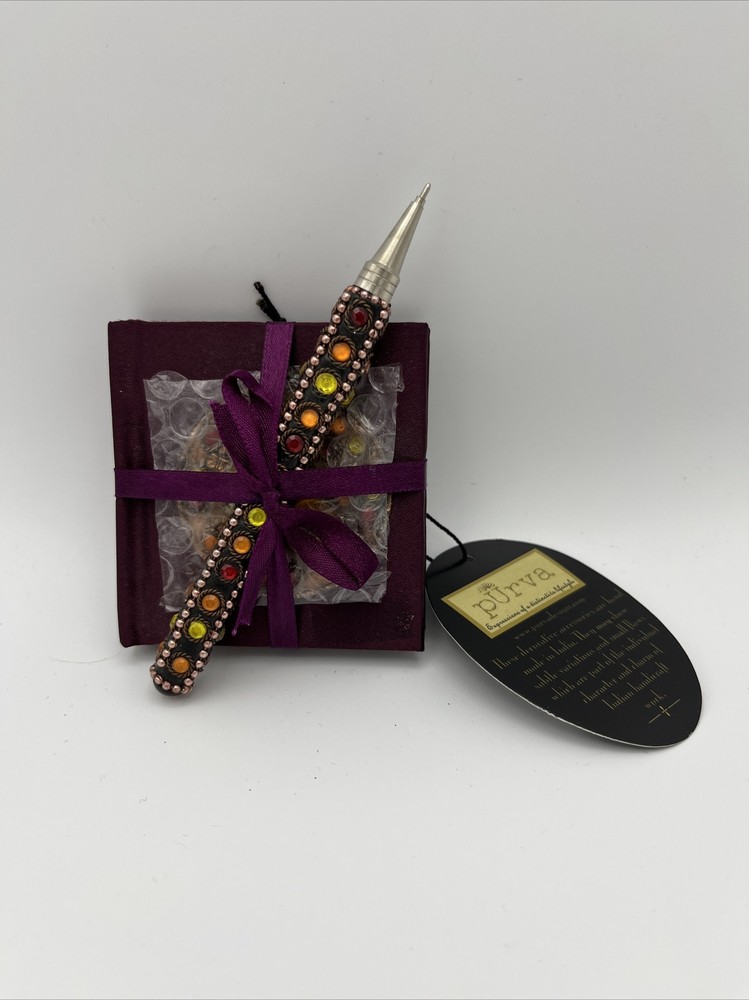 Vintage Purva Handmade Mini Notebook & Pen Set NWT Rare