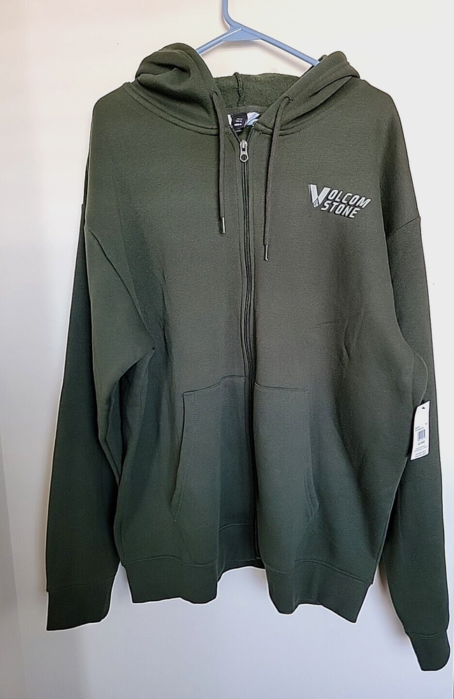 Volcom Jacket Mens Sz XL Green Stone Full Zip Hoodie NEW