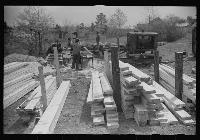 Photo:Heard County Georgia 1941 Sawmill Lumber Workers Logging Equipment