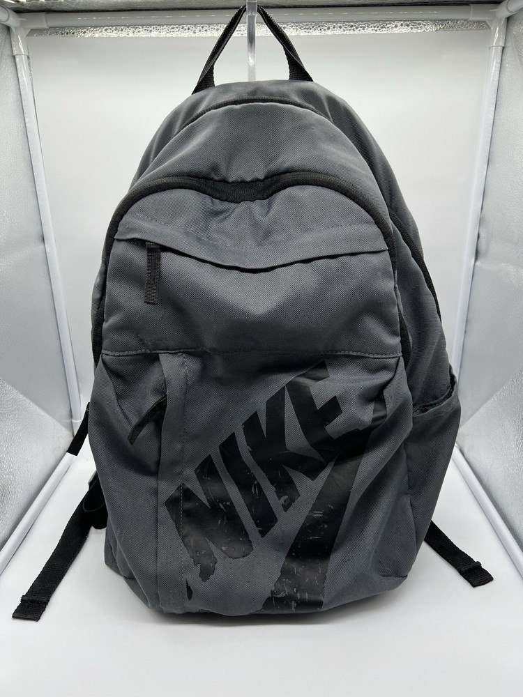 Nike Grey Backpack with Large Logo and Zippered Compartments
