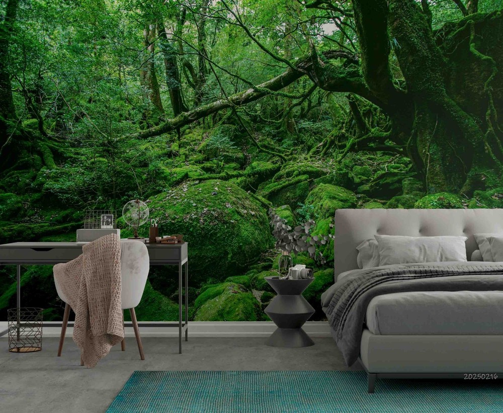 3D Green Forest Landscape Wall Murals Wallpaper Murals Wall Sticker