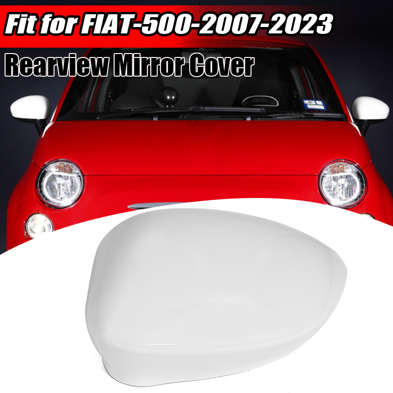 For Fiat 500 2007-2023 Side Door Wing Mirror Cover Caps Replace White Left Side