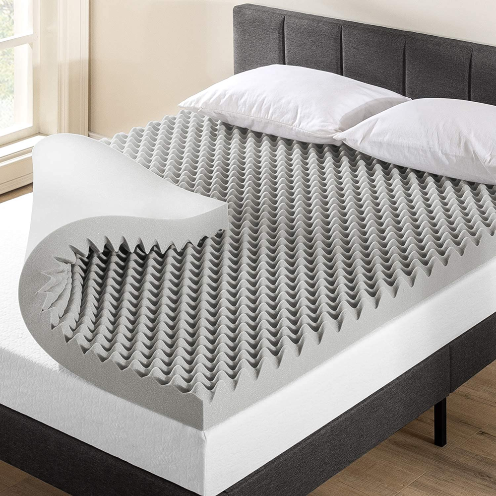 Mellow 4 Inch Egg Crate Memory Foam Mattress Topper with Infusion, Twin NEW USA