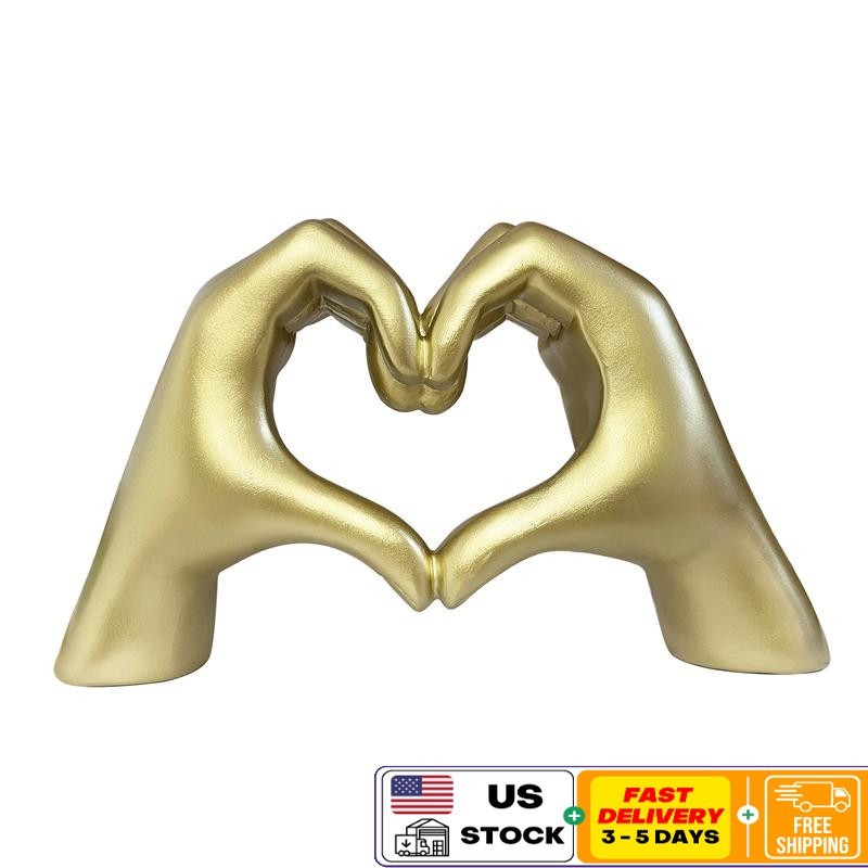 Heart Hands Home Decor Gold Resin Figurine 9 inch Elegant Sophisticated Gift New