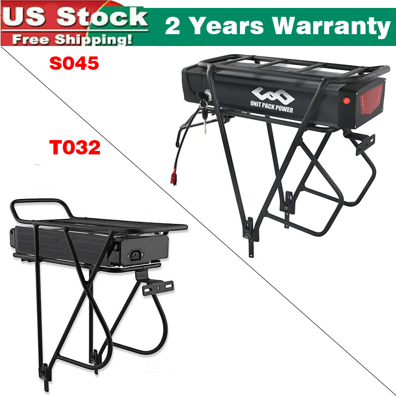 Rear Rack ebike Battery 36V 48V 52V 15Ah 20Ah Lithium W/Charger 0~1500W Bicycle
