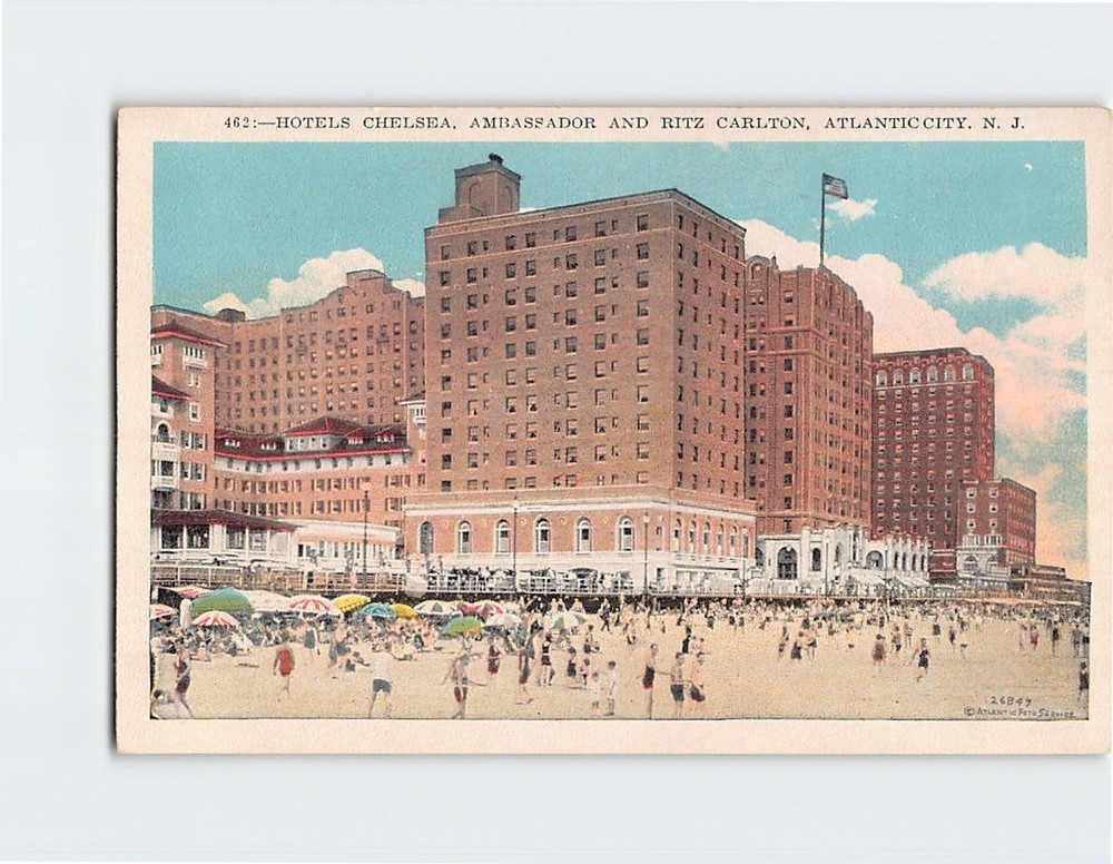 Postcard Hotels Chelsea Ambassador And Ritz Carlton Atlantic City New Jersey USA