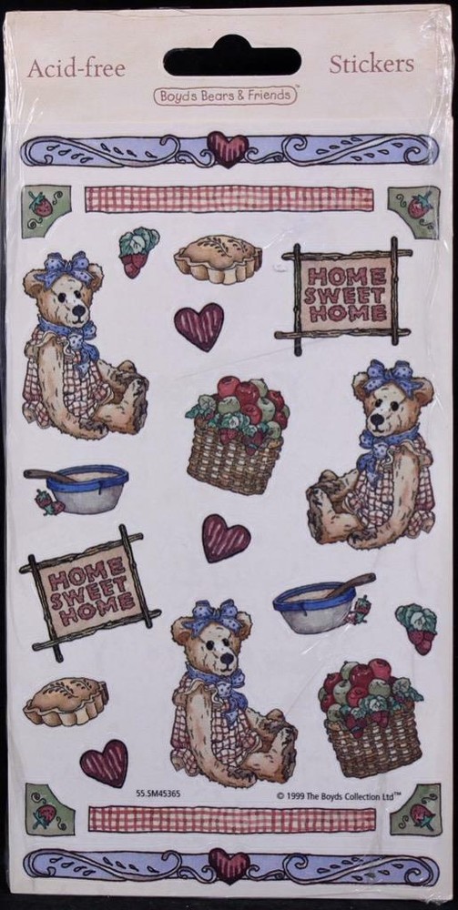 Vintage 1999 Boyd's Bears & Friends by InterArt Acid Free Sticker Package