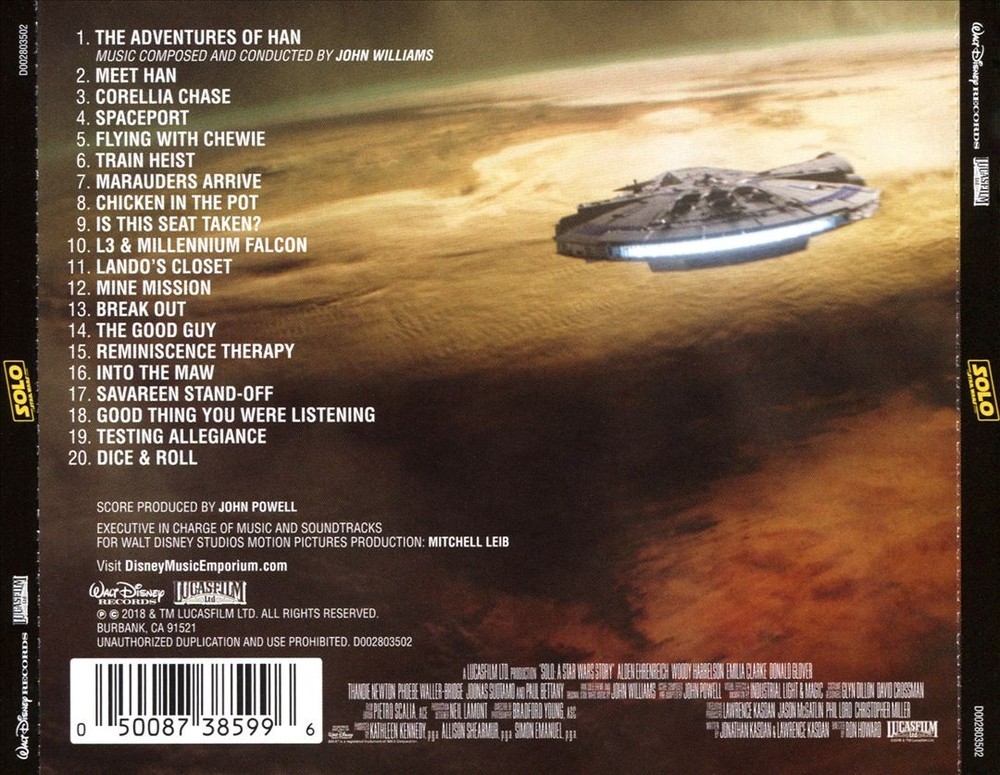 John Powell & John Williams Solo A Star Wars Story Original Motion Picture Soundtrack