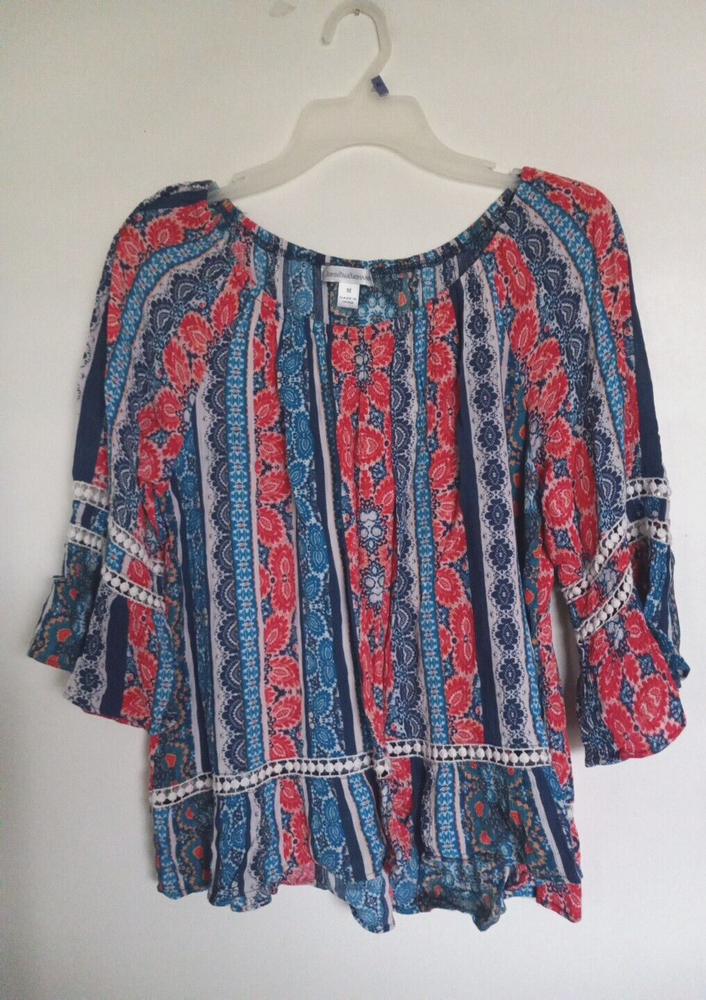 John Paul Richard Womens Floral Peplum Top in Size M