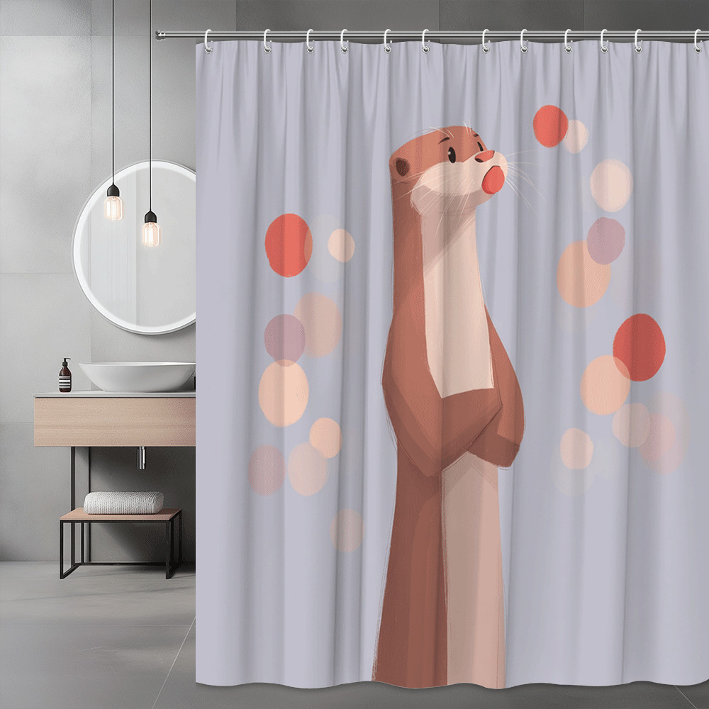 Otter Shower Curtain Cute Animal Print Bathroom Decor