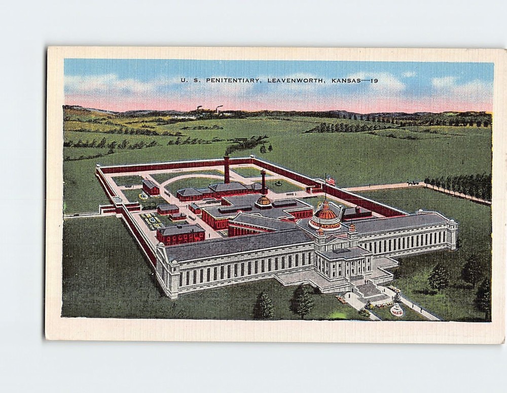 Postcard US Penitentiary Leavenworth Kansas USA
