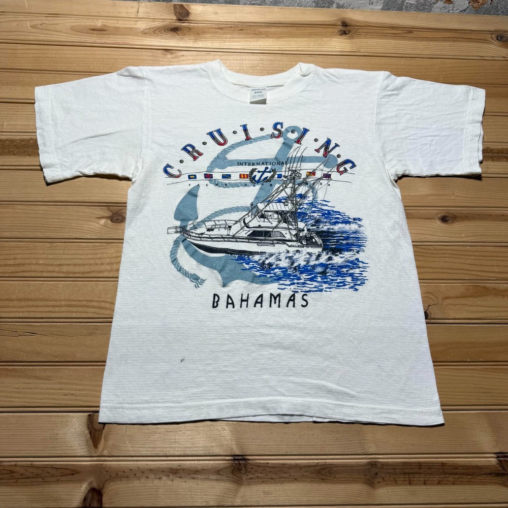 Vintage 90s Cruising Bahamas International Yacht Club Member T-Shirt - Medium