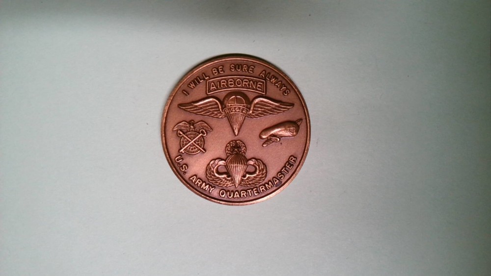U.S. Army Quartermaster Airborne Challenge Coin - I Will Be Sure Always
