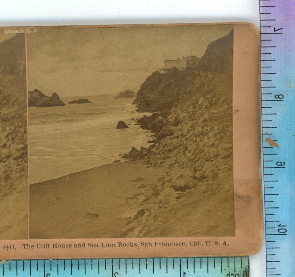 Cliff House & Sea Lion Rocks San Francisco CA California Kilburn Stereoview