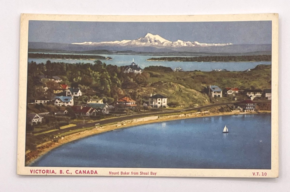 Vintage Victoria BC Canada Postcard Mount Baker from Shoal Bay