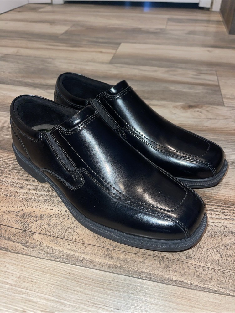 Nunn Bush Men's KORE PRO Slip On Dress Shoes Black 9.5 M Slip Resistant Comfort